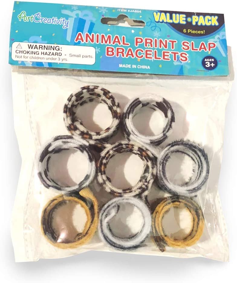 Novelty Place 25 Pcs Animal Heart Print Slap Bracelets Party Wrist Strap  for Adult Teens Kids - 9